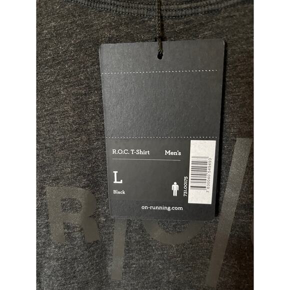 NWT Men's On Cloud R.O.C (Run On Clouds) Black Comfort T-Shirt Size L - Picture 2 of 9